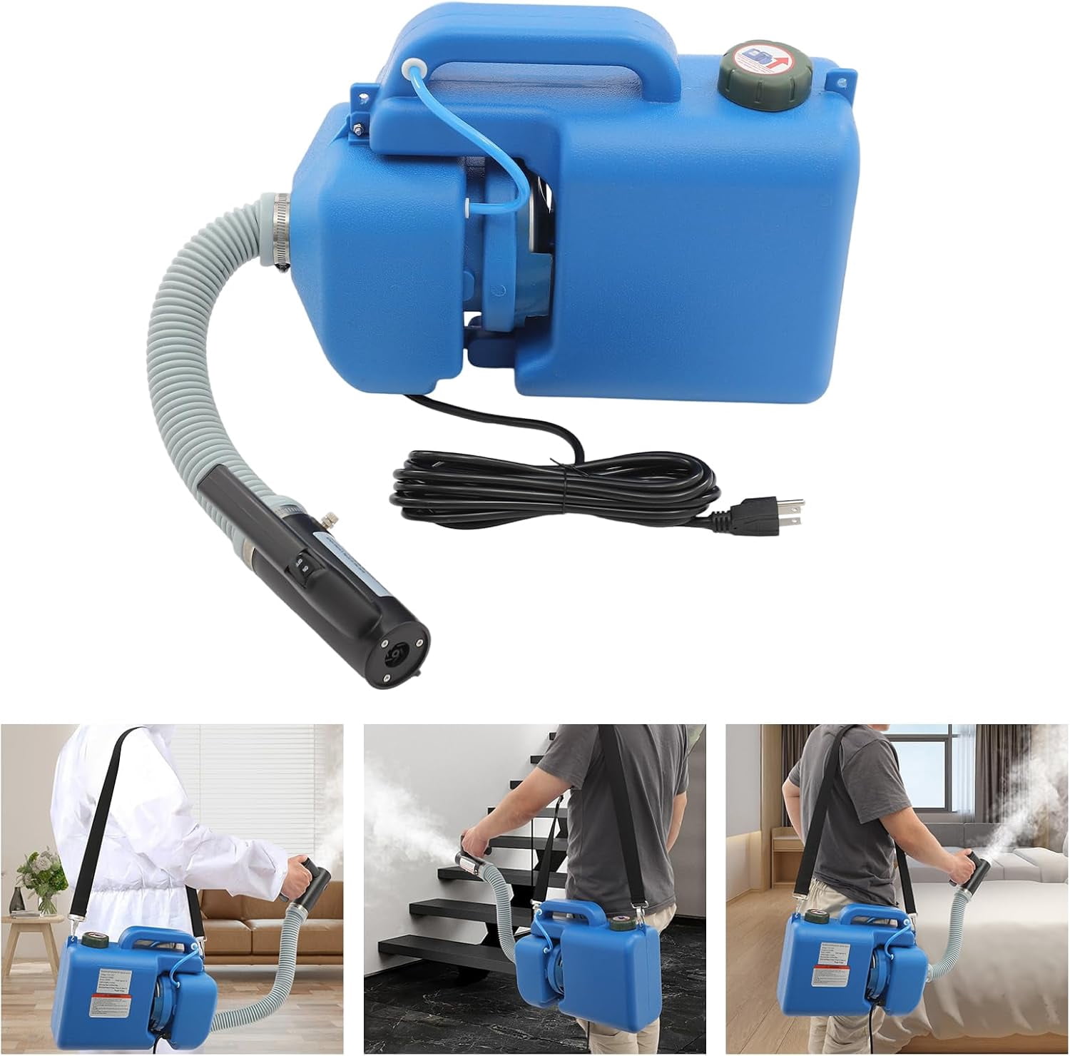 1200W 8L/2Gal Electric Ulv Fogger Machine, 1200w 20 to 33ft Spray Range Portable Handheld Sprayer, Electric Atomizer Sprayer for Indoor and Outdoor