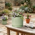 thumbnail image 7 of Wliror Green Ceramic Planter, 8 inch Plant Pot with Drainage Hole and Saucer, Large Succulent & Herb Planter for Indoor and Outdoor Use, 7 of 7
