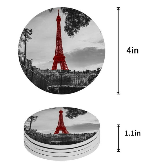 FMSHPON Funny Halloween Pumpkin and Bat Set of 8 Round Coaster for Drinks, Absorbent Ceramic Stone Coasters Cup Mat with Cork Base for Home Kitchen Room Coffee Table Bar Decor