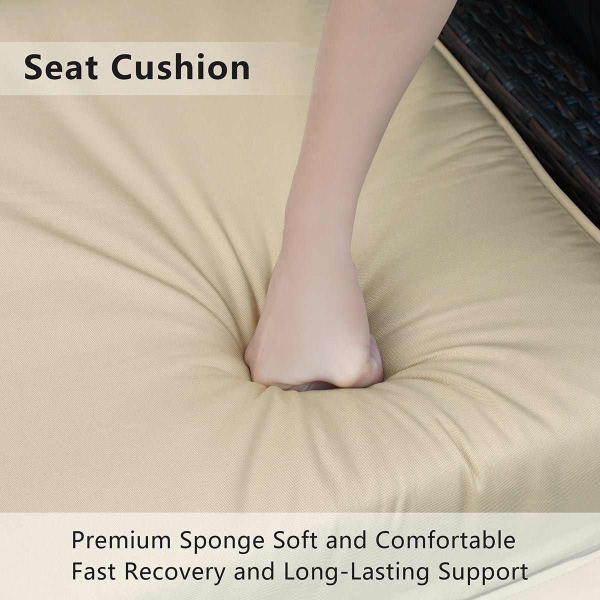 JP Outdoor Cushion for Indoor or Outdoor Recliner Chair,Khaki