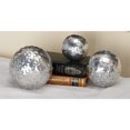 thumbnail image 2 of DecMode Silver 4" Hammered Decorative Ball Aluminum Orbs & Vase Filler (3 Count), 2 of 12