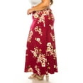 thumbnail image 3 of Women's Plus Size Printed High Waisted A-Line Maxi Skirt with Foldable Waistband - Relax, 3 of 7