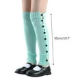 thumbnail image 4 of GZWYHT Crew Socks,Knee High Stockings Women Winter Warm Crochet Knitted Boot Cuff Socks Knee Length Leg Warmers Extra Long Thigh High Buttons Leg Warmers Pile Socks Dress Socks,Slouch Socks Green, 4 of 9