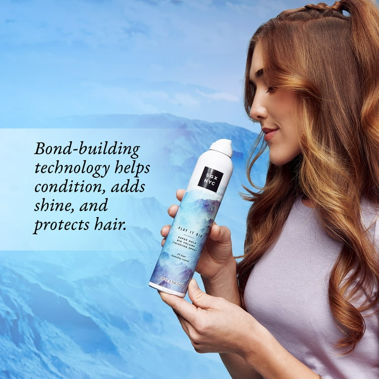 SGX NYC Play It Big Volumizing Hair Spray, Zero Frizz, Extra Shine