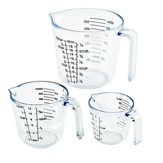 3Pcs Measuring Cups Set Plastic Graduated Measuring Cup Liquid Container Epoxy Resin Silicone Making Tool Transparent Mixing Cup