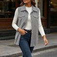 thumbnail image 6 of Womens Vest Dressy Casual Womens Fashion Solid Color Sleeveless Blouses Turndown Collar Tank Coat Womens Winter Clothes, 6 of 10