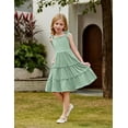 thumbnail image 6 of Arshiner Girls Summer Dress Tween Boho Casual Bowknot Strap Sleeveless Swing Flowy Ruffle Tiered Sundresses with Pockets, 6 of 8