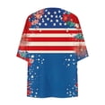 thumbnail image 5 of UVEASISHA Womens Holiday Cardigans Floral and USA Flag Graphic 3/4 Sleeve Summer Kimonos 4th of July Patriotic Open Front Cardigan Chiffon Beach Cover Ups Multicolor S, 5 of 6