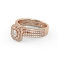 thumbnail image 3 of AFFY Eternity Double Row Halo Bridal Set Ring for Women, IGI Certified 1.00 Carat (ctw) Round Cut Lab Grown Diamond Engagement Wedding Ring In 18k Solid Rose Gold F-G, VS-SI Quality Size-8.5, 3 of 6