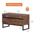 thumbnail image 3 of WAMPAT 35.4" Modern TV Stand for TVs up to 50 inch, Wood Entertainment Center TV Console with Storage Cabinets & Metal Base, Media Console Table for Living Room, Brown, 3 of 8