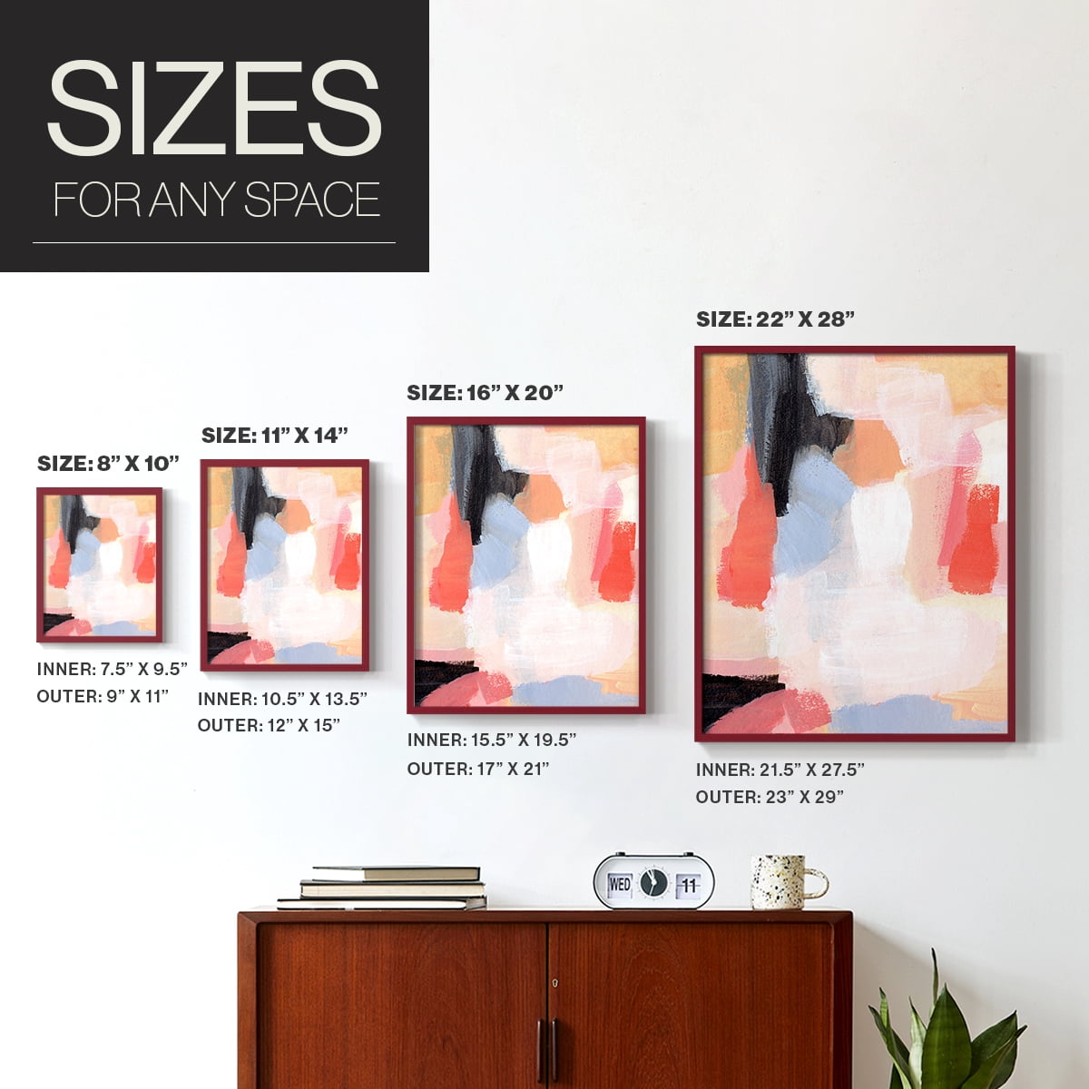 Aerial Scarlet II in Paper Solid Wood 8 x 10 Framed Print