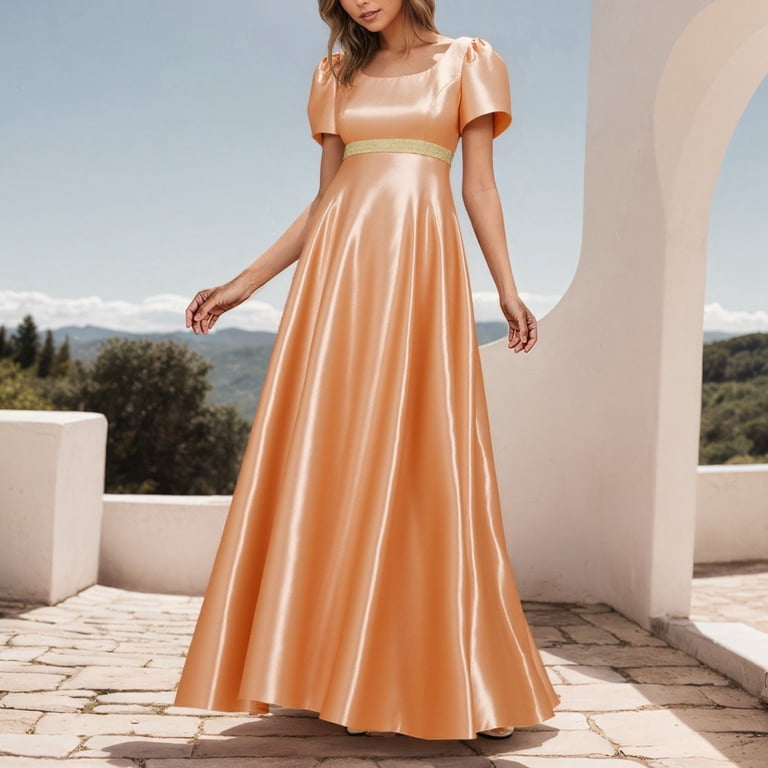 ladies empire line dresses Regency for Women Waist Puff Sleeve Evening Dress Victorian Fancy Tea Gown Halloween tie front dress