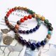 thumbnail image 5 of Pulsera de piedra natural - Pulsera de cuentas naturales para mujer - Juego de dos pulseras con accesorios de árbol de la vida y hojas, 5 of 5