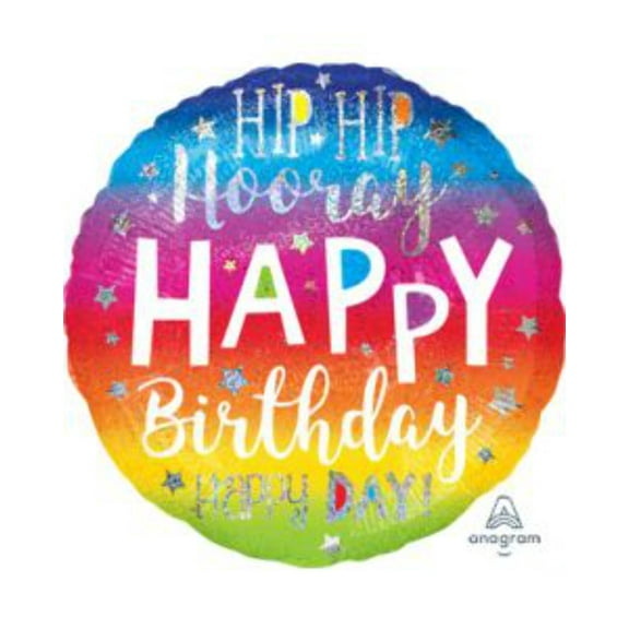 Happy Birthday Hip Hip Hooray 18 Inch Foil Mylar Balloon [39624]