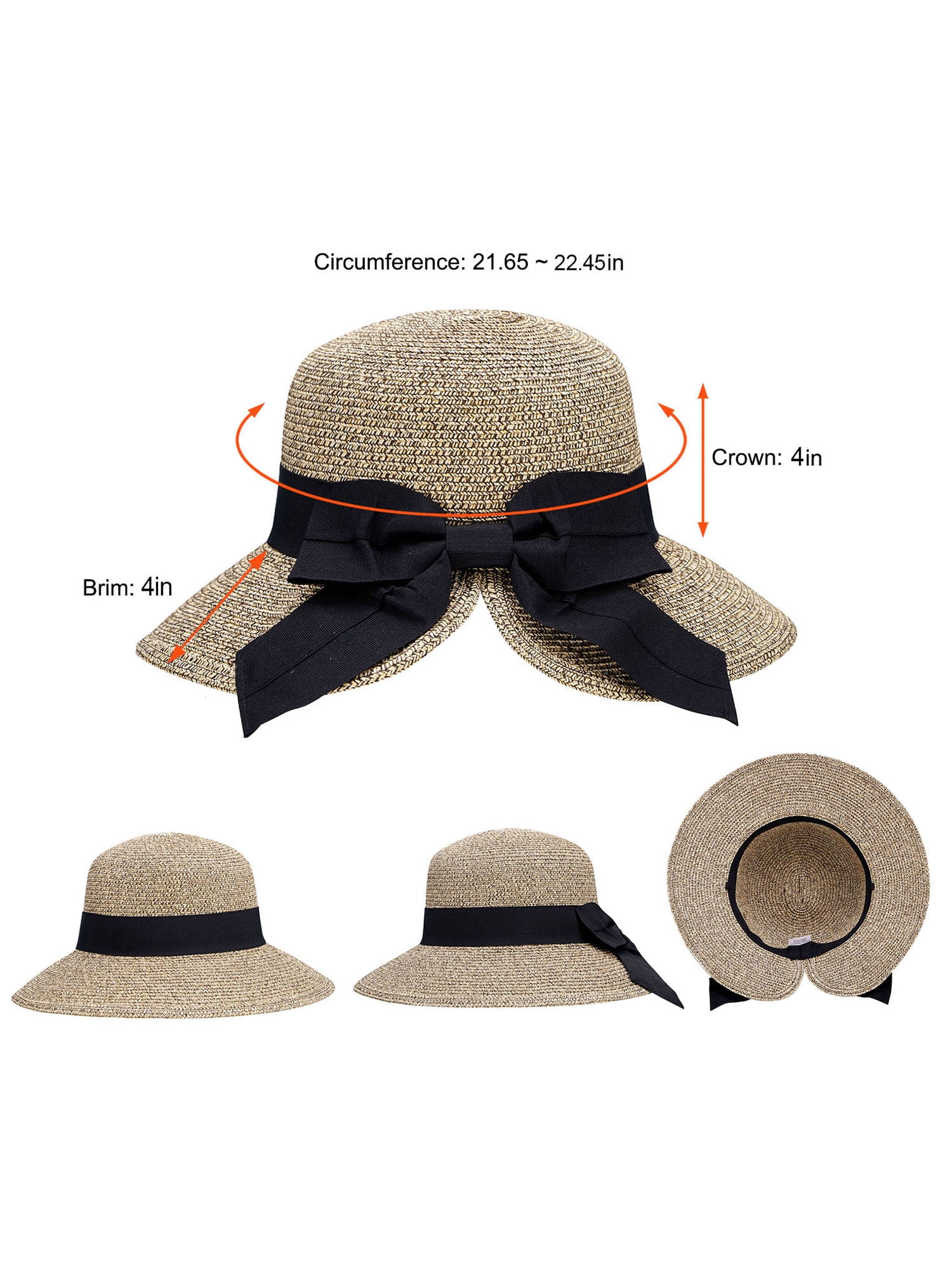 Women Reversible Embroidery Wide Brim Caps Packable Floppy Beach Sun Hats-Multi Patterns SINLOOG Bucket Hats