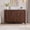 Dark Walnut, variant on OKD Fluted 9 Drawer Dresser, Modern Wide Chest of Drawers with Faux Marble Top, Wood Storage Organizer for Bedroom, Living Room, Solid White