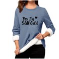 thumbnail image 2 of Heisall Womens Base Layer Shirts Autumn Winter Floral Print Round Neck Long Sleeve Thickened Fleece Teddy Shearling Warm Fitted Thermal Tops for Daily Cold Weather Wear, 2 of 3