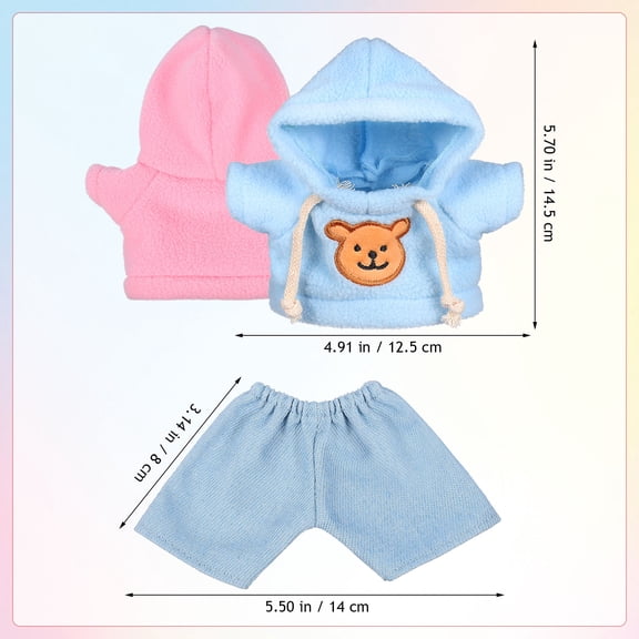 ELAYARD Plush Bear Clothes Set with Assorted Color Replaceable Fabric Hoodie for Stuffed Animals and