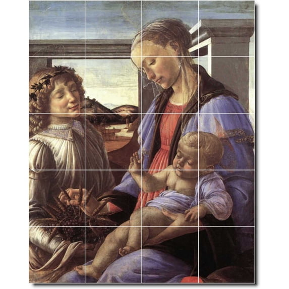Ceramic Tile Mural-Sandro Botticelli Religious Painting 94. 32" w x 40" h using (20) 8 x 8 ceramic tiles
