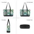 thumbnail image 6 of FORMRS Canvas Laptop Tote Bag for Women with 15.6" Computer Compartments Shoulder Handbag, Green Geometric Flowers, 6 of 7