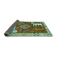 thumbnail image 2 of Ahgly Company Indoor Square Animal Turquoise Blue Traditional Area Rugs, 5' Square, 2 of 4