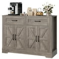 thumbnail image 6 of Homfa Farmhouse Kitchen Buffet Cabinet, 2 Large Drawers & 4 Doors Wood Sideboard Storage Cabinet for Living Room, Gray, 6 of 8