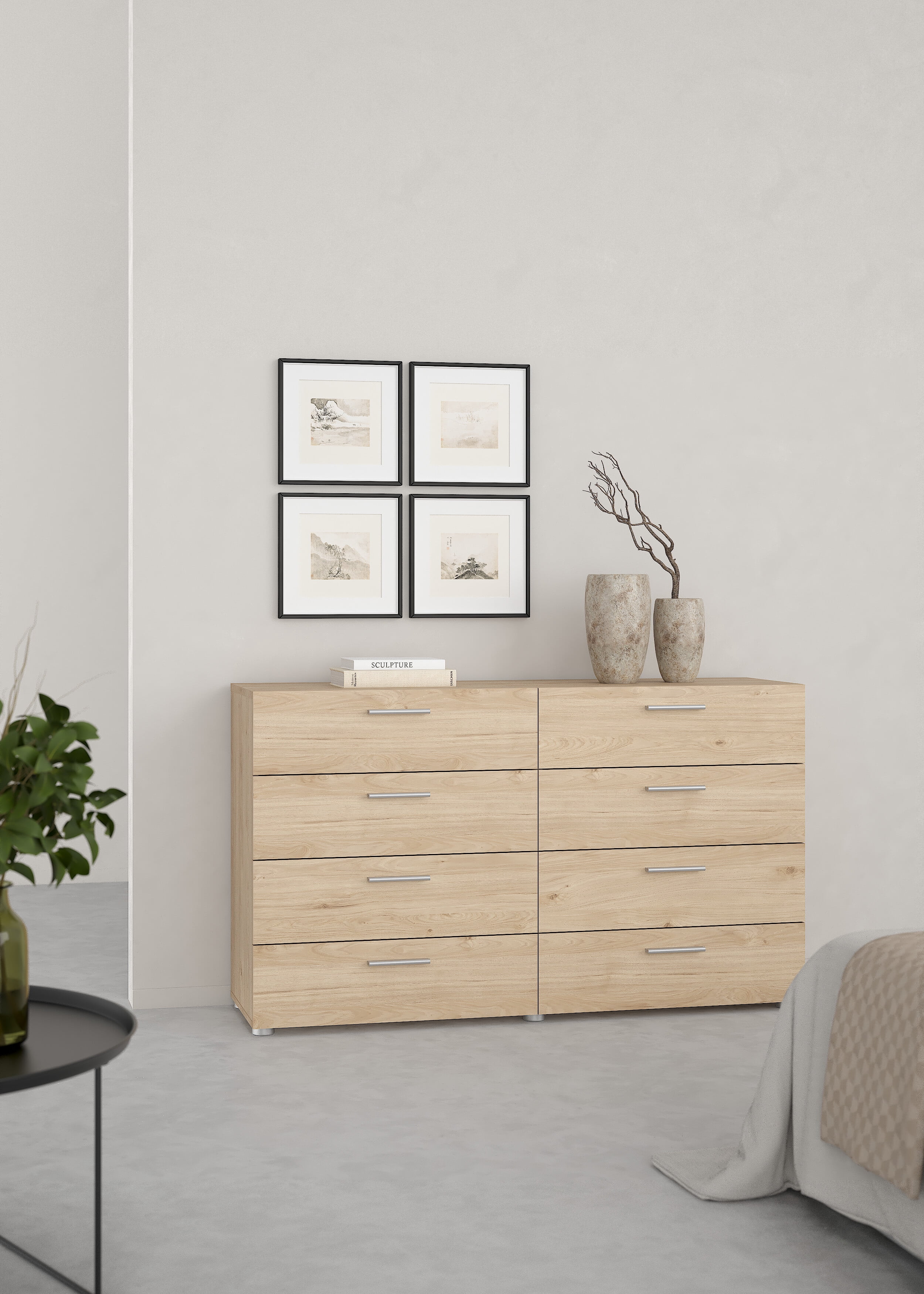 Tvilum Loft 8 Drawer Double Dresser for Adults, Jackson Hickory