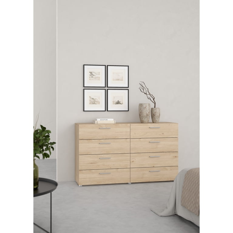 Tvilum Loft 8 Drawer Double Dresser for Adults, Jackson Hickory