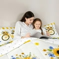 thumbnail image 6 of Homewish Floral Sunflowers 3-Piece Full Size Comforter Sets For Boys Girls,Chic Flowers Bedding Comforter Set,Spring Garden Lightweight Bedding Sets,Luxury Bedroom Decor,Reversible, 6 of 9