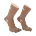 thumbnail image 5 of Unique Bargains 1 Pair Five Toe Socks Comfortable Mid-length Cute Flower Socks for Women Coffee, 5 of 6