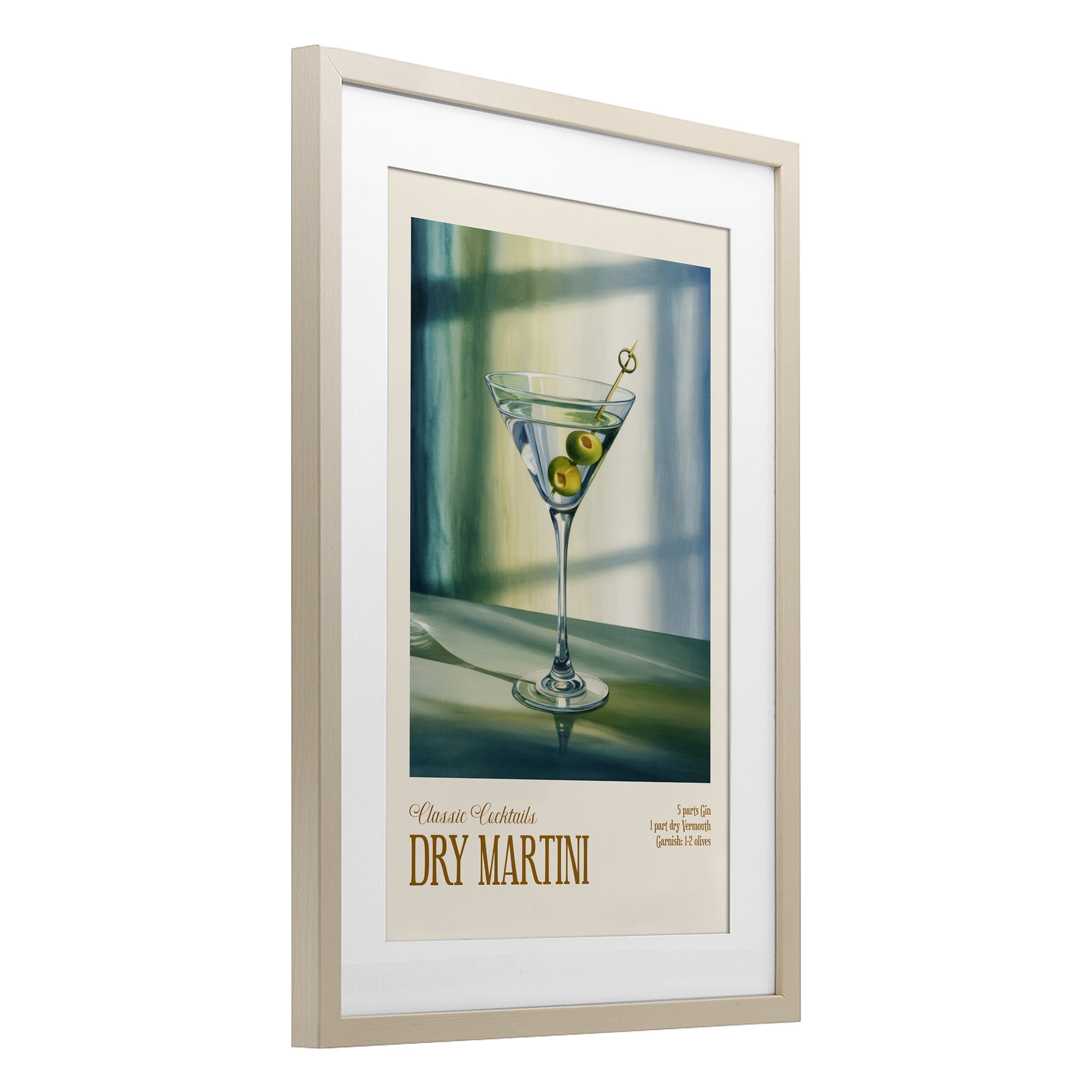 Stupell Industries Dry Martini on Surface Birch Framed Print Under Glass, design by Andreas Magnusson