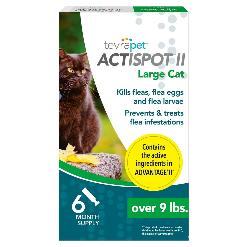 TevraPet Actispot II Flea Treatment for Large Cats, 0.027 fl oz, 6