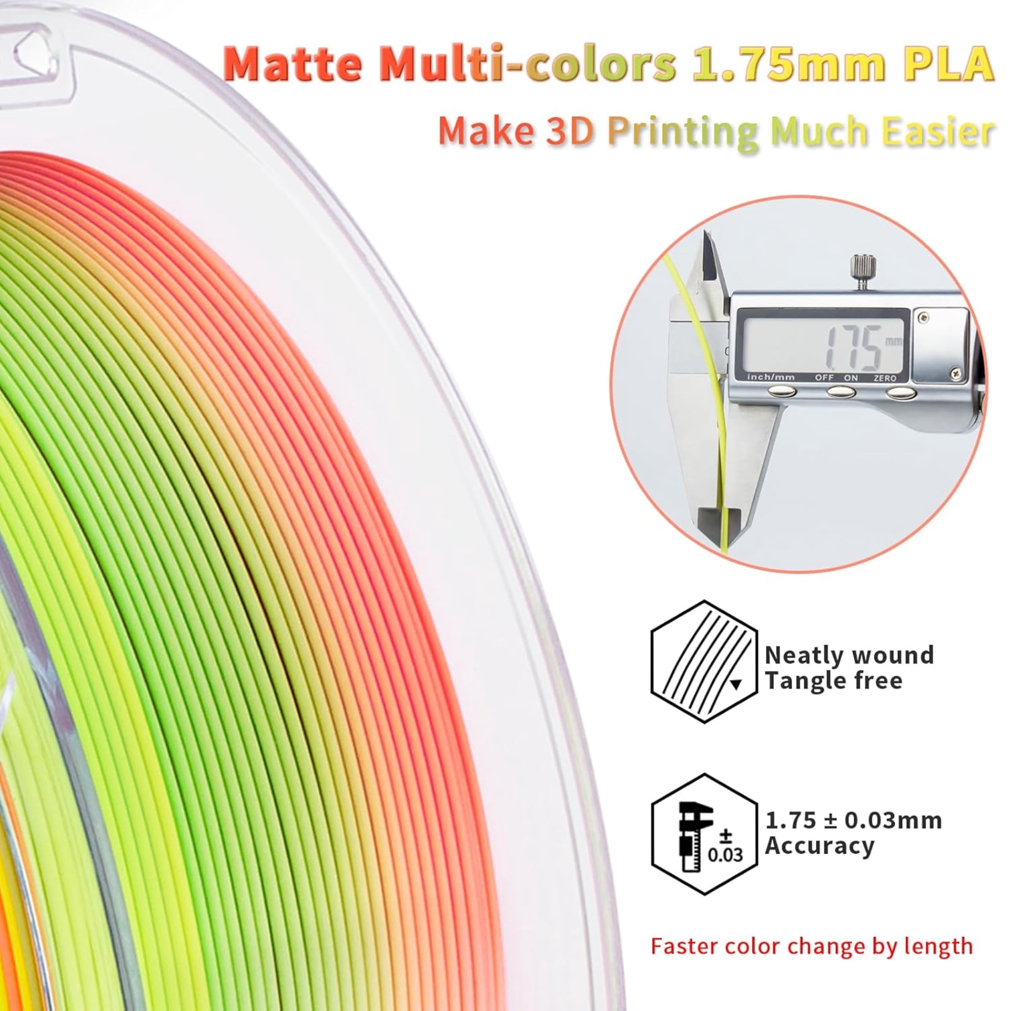 Ziro 3D Gradient Matte PLA 1.75mm 1kg, Tropical