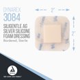 thumbnail image 2 of Dynarex SiliGentle AG Silver Silicone Foam Dressings, Wound Care, Soft & Absorbent, White, 2” x 2” Adhesive Foam Pad Dressing with Silicone Layer, 1 Case of 50 Adhesive Silicone Foam Dressings, 2 of 7