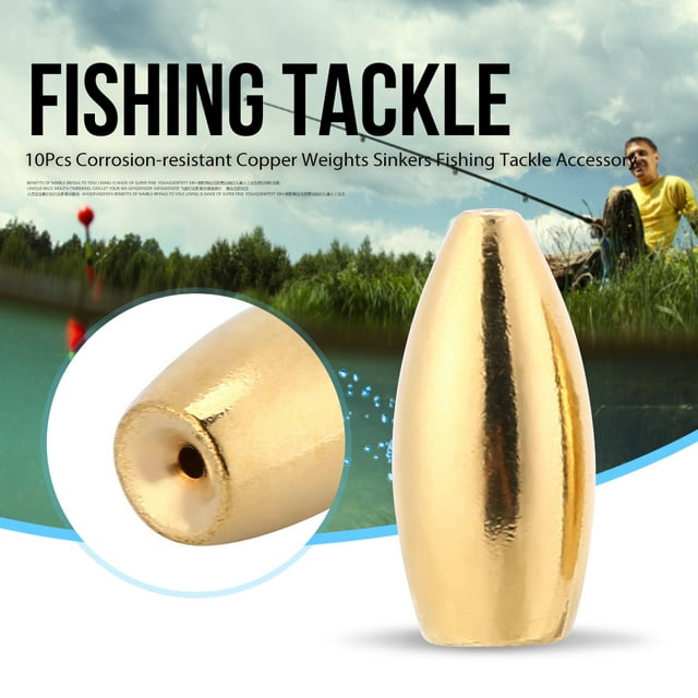 Fishing Sinker Fishing Weight Copper Sinker 10Pcs Copper Weights Sinkers Fishing Tackle Accessory