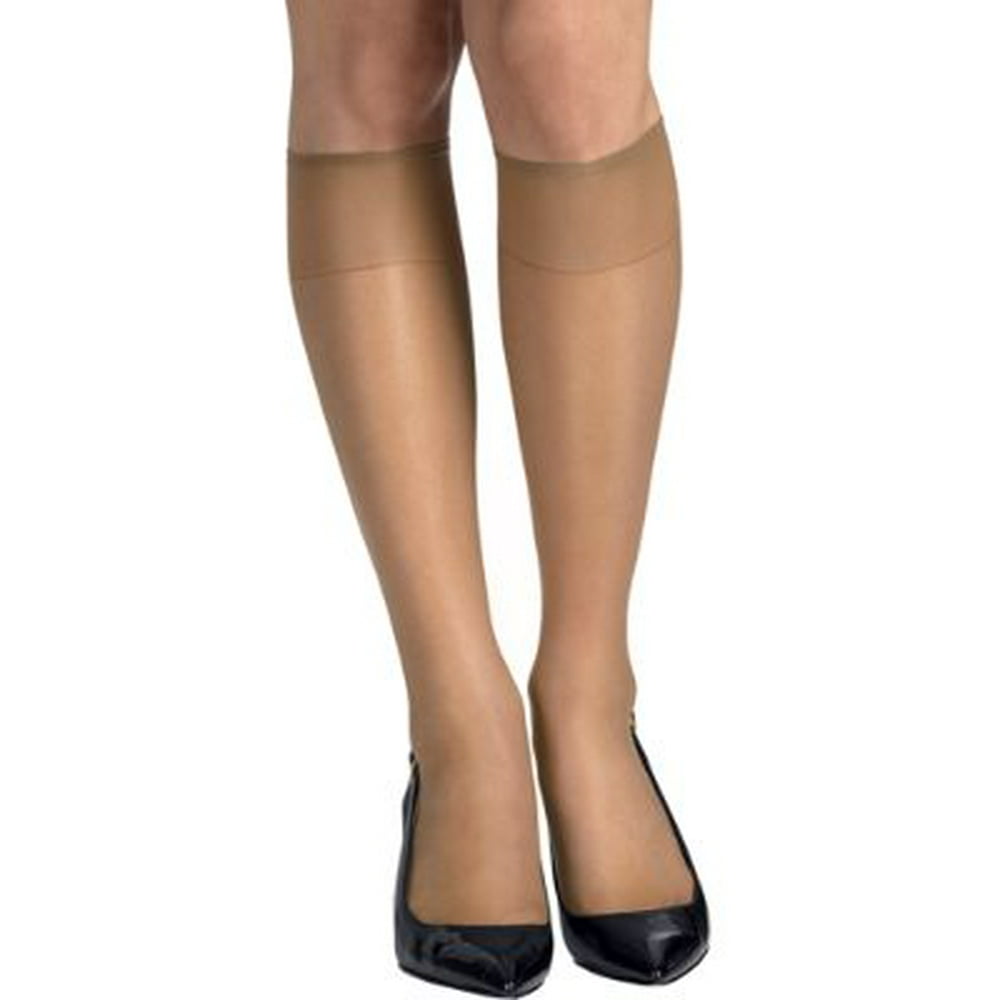 Hanes Hanes Womens Silk Reflections Sheer Toe Knee Highs 6Pack Style