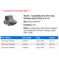 thumbnail image 2 of Starter - Compatible with 2014 Jeep Cherokee Sport Utility 3.2L V6, 2 of 2