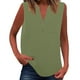 thumbnail image 1 of Camiseta sin mangas de verano para mujer, corte holgado, plisada, cuello en V, sin mangas, fluida, informal, 1 of 5