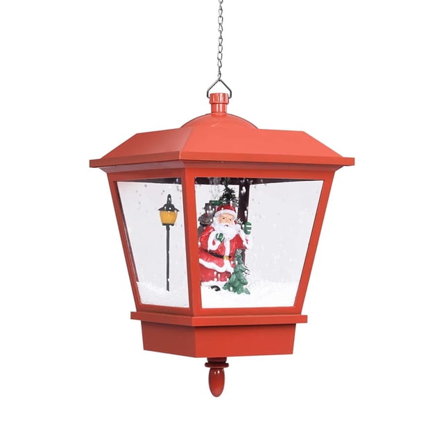 Lámpara colgante navideña VidaXL con caída de nieve animada y Papá Noel