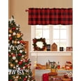 thumbnail image 6 of Curtain Valance, Christmas Red and Black Checkered Winter Short Rod Pocket Window Treatment for Living Room, Bedroom, Kitchen, Bathroom, 1 Panel, 54" X 18", 6 of 6