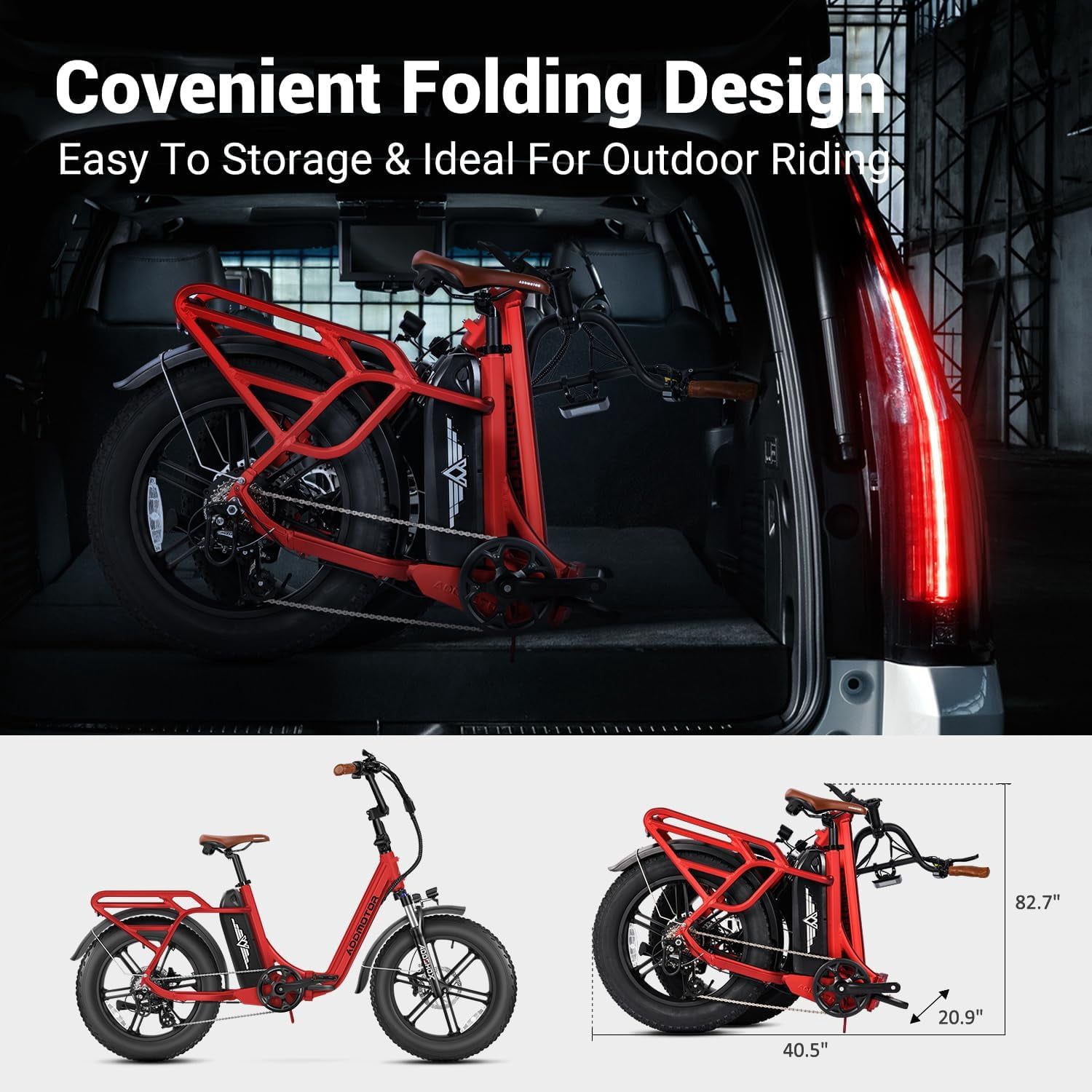 ADDMOTOR Foldtan M-120 Electric Bike for Adults, 750W Folding Commuter Electric Bicycle, 20 MPH,80MI, 15Ah UL2271 Removable Battery, City Cruiser Ebike, 20"x4.0" Fat Tires Ebike