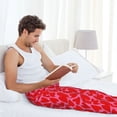 thumbnail image 4 of Uemuo Love Heart Pattern Men's Wide Leg Palazzo Lounge Pants with Pockets Light Weight Loose Comfy Casual Pajama Pants-XX-Large, 4 of 9