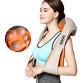 thumbnail image 2 of Masajeador eléctrico Shiatsu en forma de U para espalda, cuello y hombros, masajeador corporal con calefacción infrarroja 4D, dispositivo de chal de masaje para coche/hogar, 2 of 4