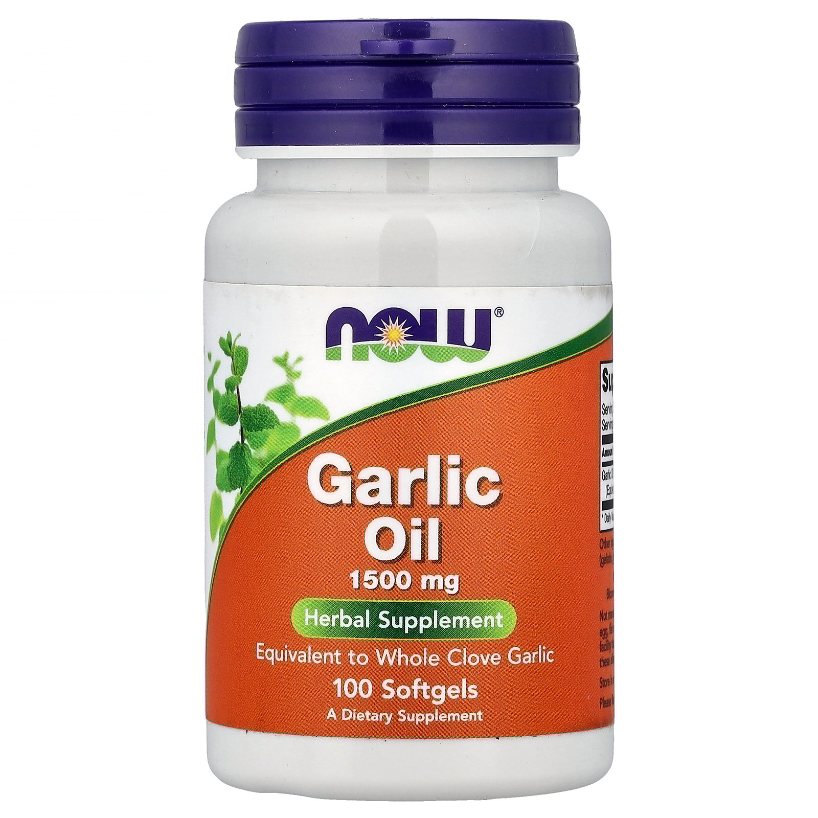 NOW Foods Garlic Oil, 1,500 mg, 100 Softgels