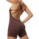 thumbnail image 1 of Qszmjo Mono de Yoga cruzado en la espalda sin costuras para mujer, mono deportivo de una pieza con espalda descubierta para entrenamiento, mono deportivo con doble correa, 1 of 4
