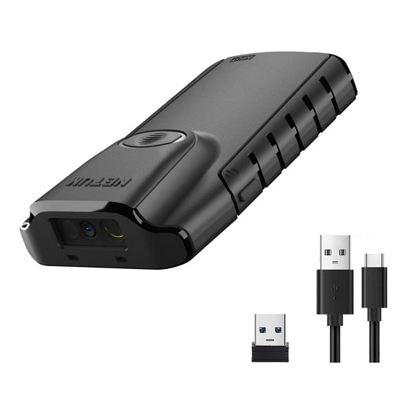 NETUM Bluetooth 2D Barcode Scanner, 3-in-1 Small Portable QR Bar Code Reader Automatic Wireless Gun Scan Back Clip Work with Tablet iOS Android Windows MacOS for Warehou