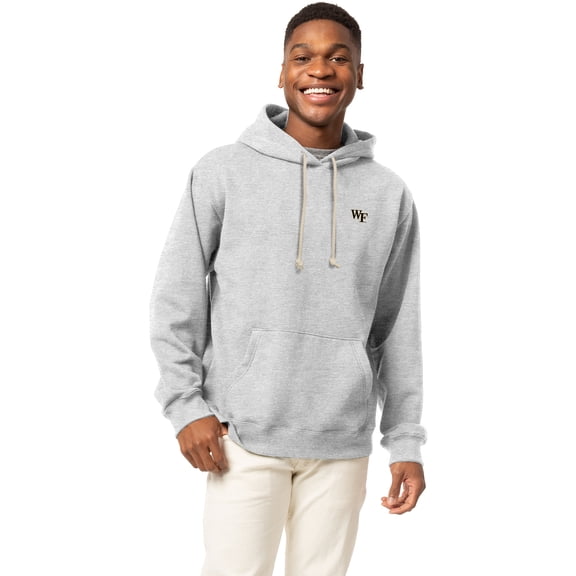 Men's-League Collegiate Wear Heather Gray Wake Forest Demon Deacons Essentials 2.0 Fleece Pullover Hoodie