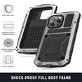 thumbnail image 4 of ELEHOLD for iPhone 13 Pro Max 6.7 Inch 2021 Case, Heavy Duty Armor Built-in Explosion-Proof Tempered Glass Screen Protector Wireless Charging Hang Rope Hidden Kickstand Shockproof Rugged Case,Silver, 4 of 8