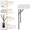 thumbnail image 5 of CL.HPAHKL Folding Table 34" Square Portable Plastic Card Table Foldable for Outdoor Dining Panic Patio Balcony Backyard Poolside, White, 5 of 7