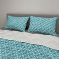 thumbnail image 2 of Abstract Comforter & Sham Bedding Set, Simple Futuristic Pattern with Geometrical Symmetric Lines Art Motif, 3 pcs Duvet Set Microfiber Filling Quilt, 5 Sizes, Eggshell and Sea Blue, by Ambesonne, 2 of 4